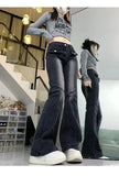 Amozae-Flare Jeans High Quality Low Waist Slim Tight Black Bell Bottoms 90s Lady Fashion Denim Pant American Retro Gothic