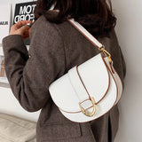 Amozae- Handbags For Women 2024Designer Luxury Women Bags Solid Color Retro Saddle Bag Outdoor Crossbody Bag For Women