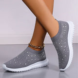 AMOZAE- - Breathable Mesh Crystal Sneaker Shoes