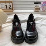 Amozae-Platform Heels Mary Jane Shoes Simple Lolita Black Platform Heeled Shoes Student College Sweet Medium Heel Women Single Shoes