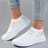 AMOZAE- - Breathable Mesh Crystal Sneaker Shoes