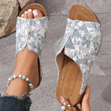 Amozae-Fashion Floral Printed Women's Slippers Summer Soft Sole Comfort Wedges Sandals Woman Lightweight Non Slip Casual Beach Slides