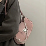 Amozae-New Fashion Shoulder Bag 2024 PU Bags for Women Sweet Cool Subculture Pink Crossbody Bag сумка Bolsas