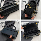 Amozae- New Women'S Bag Retro Fashion Ins Handbag Square Concise Bag Female Luxury Design Bag