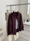 Amozae-Autumn Casual Outfits Amozae-Woolen Plaid Shirt Jacket For Women Autumn Winter Soft And Fluffy Flip Collar Shirt Jacket