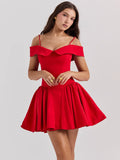 Amozae-hoco dresses  Summer Elegant and Pretty Women's Dresses Mini Off The Shoulder Party Dress Lovely A Line Birthday Dress for Women