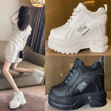 Amozae-Trendy Summer Smoke Women's Shoes Wholesale Korean Style Student Internal Heel Women's Shoes Rubber Upper Flat