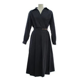 Amozae-Elegant V-neck Slimming Long Sleeve Women's Dress New Arrival Autumn  Rui Li Wrinkle-free Waist-fitted Sensible Design