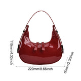 Amozae-Half Moon Bag Vintage PU Leather Small Shoulder Bag for Women Girls  Hobo Handbag Luxury Retro Red Ladies Armpit Purses Totes