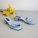 AMOZAE-- Square Heel Slides Summer Fashion Comfort