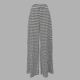 Amozae-Trendy Clothing  Autumn Women's Houndstooths Long Pants High Waisted 2024 Winter Loose Wide Leg Woman Plaid Trousers