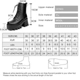 Amozae Women Ankle Boots Platform High Heel 2025 Genuine Leather Wool Warm Winter Boots Women Lace-up Fashion Biker Boots Women