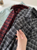 Amozae-Autumn Casual Outfits Amozae-Woolen Plaid Shirt Jacket For Women Autumn Winter Soft And Fluffy Flip Collar Shirt Jacket