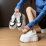 Amozae-8CM Spring Women Platform Sneakers Casual Outdoor Skateboard Comfortable Lace Up New Autumn Sneakers Running Sports Shoes Female