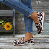 Amozae-35-43 Plus Size Women Casual Slip on Loafers Autumn Non-slip Soft Shoes Female Leopard Print Comfortable Sneakers Woman Shoes