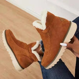 Amozae-Women Snow Boots Winter 2024 Fashion Casual Warm Shoes for Women Slip On Lady Comfort Female Ankle Boot Footwear Botas De Mujer