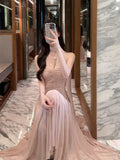 Amozae-Christmas Party Dresses Elegant Wedding Evening Party Midi Dresses for Women 2024 Summer New Spliced Mesh French Sexy Sleeveless Pink Female Clothing