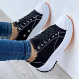 AmozaeNew Spring autumn Women Sneakers Platform Shoes Female Lace-Up Casual Canvas Shoes Ladies Running Sports Shoes Woman trainer 43