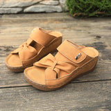 Amozae-Thick Sole Wedge Heel Sandals for Women Summer 2025 Casual Hollow Out Platform Slippers Woman Lightweight Non Slip Beach Shoes