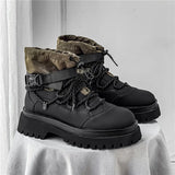 Amozae-New British Style Men's Fashion Boots Designer Black Short Barrel Boots Men Autumn Comfort Platform Boots For Men Punk Shoes