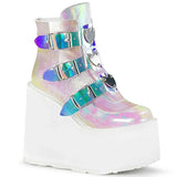 Amozae-Winter Buckle Ankel Boots Women Punk Female Platform Boots Wedges High Heels PU Women Boots Botas Mujer Plus Size