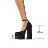 Amozae-New Brand Women Sandals Summer Shoes Sexy Thick High Heels Platform Black Rose Red Dress Party Wedding Shoes Woman Pumps