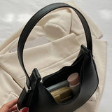 Amozae-Spring New Solid Color Half-moon Bags for Women Fashion Shoulder Bags Luxury PU Leather Underarm Bag Advanced Brand Handbag Purs