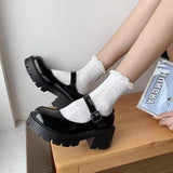 Amozae-Shoes Women Spring Platform Leather  Flats Casual Oxford Loafers Thick Bottom Ladies Wedge Lolita Shoe Mary Jane Women Moccasins