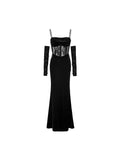 Amozae-Christmas Outfit New Year's Eve Dress party look inspos Sexy Women Bodycon Casual Solid Slim Long Dress Spaghetti Strap Vintage Elegant Party Prom Dresses Female Clothes Robe Vestidos