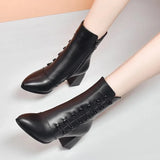 Amozae-Brand Women Boots Chunky Chelsea High Boots Women 2025 New High Heels Shoes designer Sexy Women Ankle Boots Big Size botas mujer