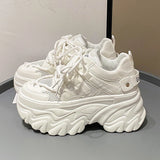 Amozae-2025 Summer Breathable Mesh Sneakers 8CM Hidden Heels Spring High Platform Sports Dad Shoes Woman Wedges Casual Chunky Sneakers