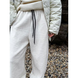 Amozae-Autumn Casual Outfits Amozae-2024 Woolen Casual Bathroom Women's Autumn Winter Thick Lamb Wool Ankle Pants