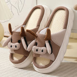 AMOZAE- - Cute Milk Cow Cotton Slippers