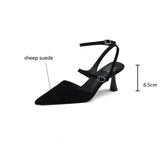 Amozae- New Sheep Suede Summer Sandals Pointed Toe Sandals Shoes for Women Handmade Women Sandals Zapatos De Mujer Gladiator Shoes