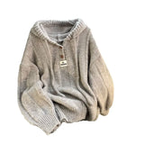 Amozae-Loose Lazy Style Women's Knitted Hat Sweatshirt Soft Drawstring Pullover Autumn Winter New Arrival Fashion Casual Top