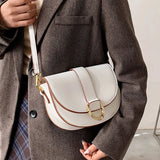 Amozae- Handbags For Women 2024Designer Luxury Women Bags Solid Color Retro Saddle Bag Outdoor Crossbody Bag For Women