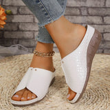 Amozae-Ladies Shoes 2024 Hot Sale Open Toe Women's Slippers Summer Rome Solid Outdoor Casual Beach Wedge Heel Large Size Slippers