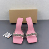 AMOZAE-- High Heel Sandals with Bling Crystal