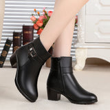 Genuine Leather women boots  2025 winter thick wool lined genuine Leather women snow boots large size women winter shoes