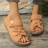 Amozae-Thick Sole Wedge Heel Sandals for Women Summer 2025 Casual Hollow Out Platform Slippers Woman Lightweight Non Slip Beach Shoes