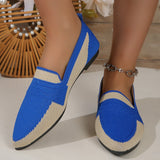 Amozae-Women's Contrast Colors Ballet Flats Pointed Toe Knitted Soft Sole Loafers Woman Lightweight Breathable Walking Flats Shoes 2025