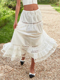 Amozae Summer New in Dresses 2024 Cotton Blend White Cropped Top and Skirt Set Elegant Casual Holiday Women's Clothing