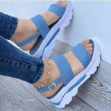 Amozae-Women Comfortable Outdoor Sandals Casual Plus Size Slippers Round on Plus Size Wedge Shoes Sandalias Mujer