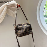 Amozae-2024 Amazing F Family Women Mini Bag Spring Summer New Korean Fashion Printed One Shoulder Handheld Crossbody Women's Bag Tote