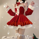 Amozae-Christmas Party Dresses Red Korean Sexy Christmas Set Women Winter Slim Female Clothing Sets New Year 2024 Bow Designer Casual Party Mini Dresses Sets