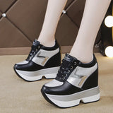 Amozae-Hot  Autumn Women High Platform Shoes Height Increasing Casual Shoes 10CM Thick Sole Trainers Breathable Shoes Women Sneakers