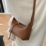 Amozae- Real Leather Bag Crossbody Bag Chic Shoulder Bag All Match Retro Luxury Design Ladies Female Bag