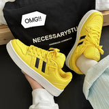 Amozae-New Fashion Mens Yellow Casual Sneakers Unisex Platform Sneakers Men Training Jogging Shoes Designer Sport Skateboard Shoes Men