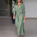 Amozae-Fashion Long Sleeve Women Daily Dress 2024 Autumn New Casual Going Out Maxi Dresses For Office Lady