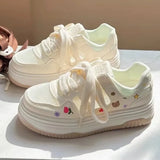 Amozae-Cute Cartoon Designer Sneakers Women 2024 Summer Breathable Mesh Women's Vulcanized Shoes Casual Fashion Student Platform Shoes